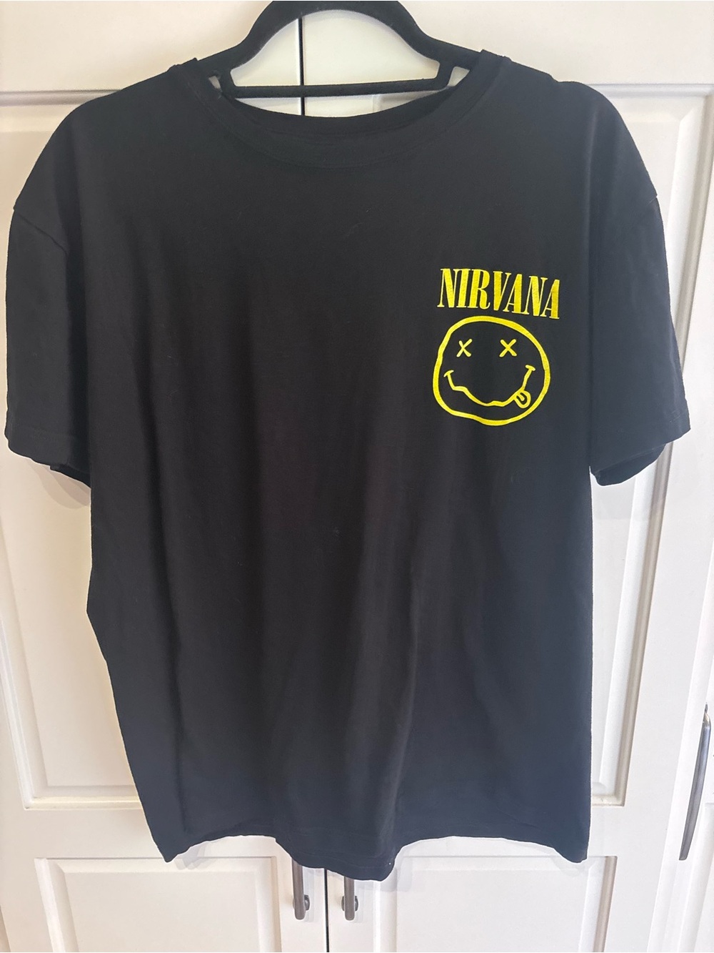 Nirvana Black Graphic Tee with Yellow Logo xl